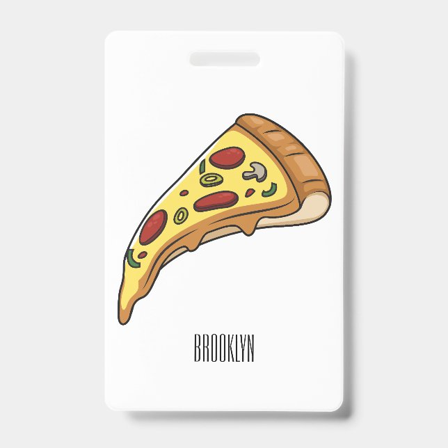 Tarjeta De Identificación Ilustracion personalizado Pizza (Parte frontal)