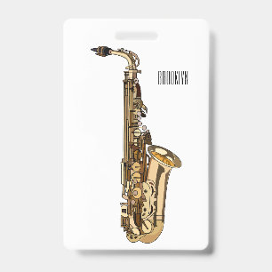Tarjeta De Identificación Ilustracion personalizado saxofón
