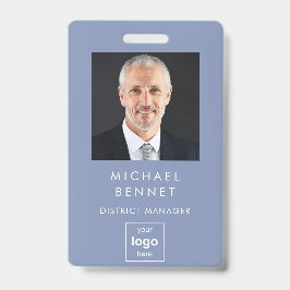 Tarjeta De Identificación Imagen corporativa azul moderna ID