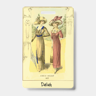 Tarjeta De Identificación Imagen vintage con marcador de libros de nombre/te