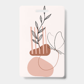 Tarjeta De Identificación Impresión de Arte Botánico Moderno,