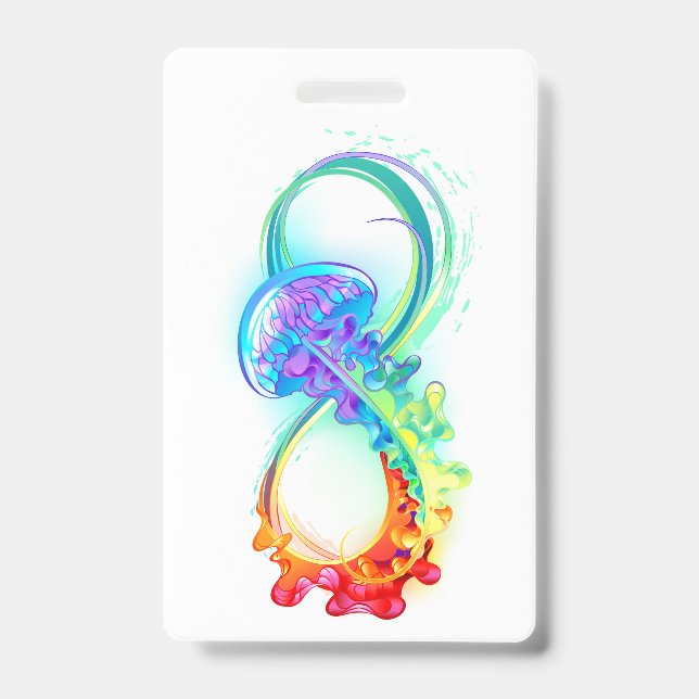 Tarjeta De Identificación Infinity with Rainbow Jellyfish (Parte frontal)