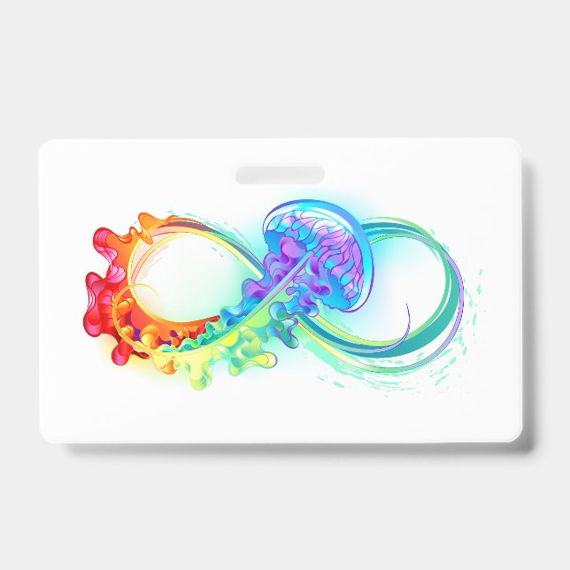 Tarjeta De Identificación Infinity with Rainbow Jellyfish (Parte frontal)