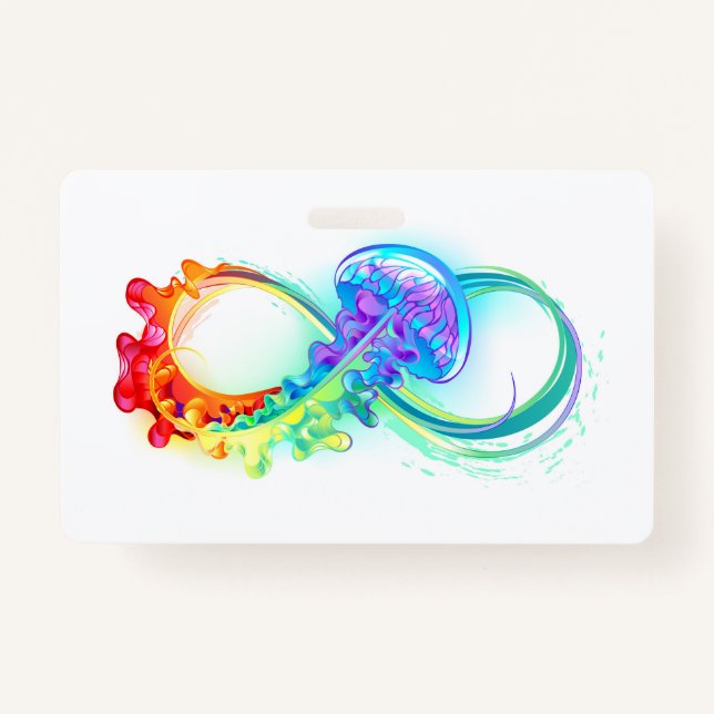 Tarjeta De Identificación Infinity with Rainbow Jellyfish (Anverso)