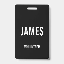 Tarjeta De Identificación Información de Evento de Nombre de Voluntario Negr