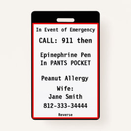 Tarjeta De Identificación Información sobre el Personalizado de etiquetas pa