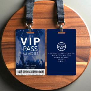 Tarjeta De Identificación Insigne azul de acceso total VIP personalizado con