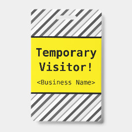 Tarjeta De Identificación Insigne básico de "¡Visitante Temporal!"