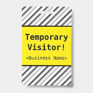 Tarjeta De Identificación Insigne básico de "¡Visitante Temporal!"