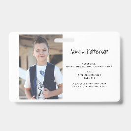 Tarjeta De Identificación Insigne de advertencia de alerta de alergia para n