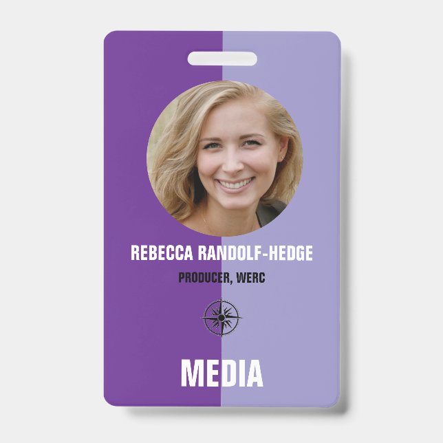 Tarjeta De Identificación Insigne de identificación de medios personalizados (Parte frontal)