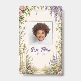Tarjeta De Identificación Insigne de identificación floral personalizado par