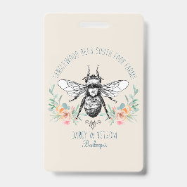 Tarjeta De Identificación Insigne floral de apiario de abeja melífera capric