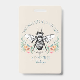 Tarjeta De Identificación Insigne floral de apiario de abeja melífera capric