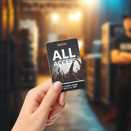 Tarjeta De Identificación Insigne Personalizado de Acceso Total a Evento de 