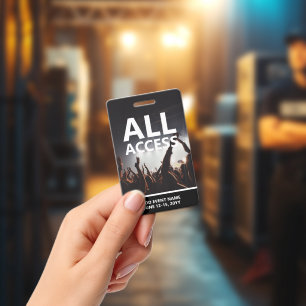 Tarjeta De Identificación Insigne Personalizado de Acceso Total a Evento de