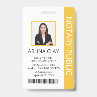 Tarjeta De Identificación Insígnia amarilla de identificación de agente de f