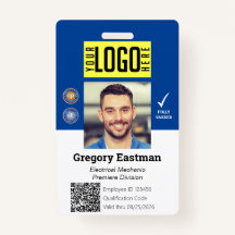 Insignia azul del código QR de la vacuna fotográfi
