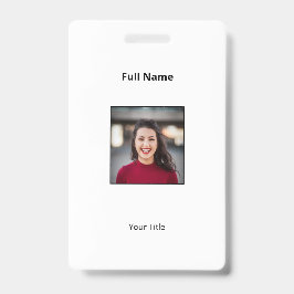 Tarjeta De Identificación Insígnia blanca personalizada para empleados con f