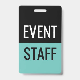 Tarjeta De Identificación Insígnia Clásica de Personal de Eventos con Presup