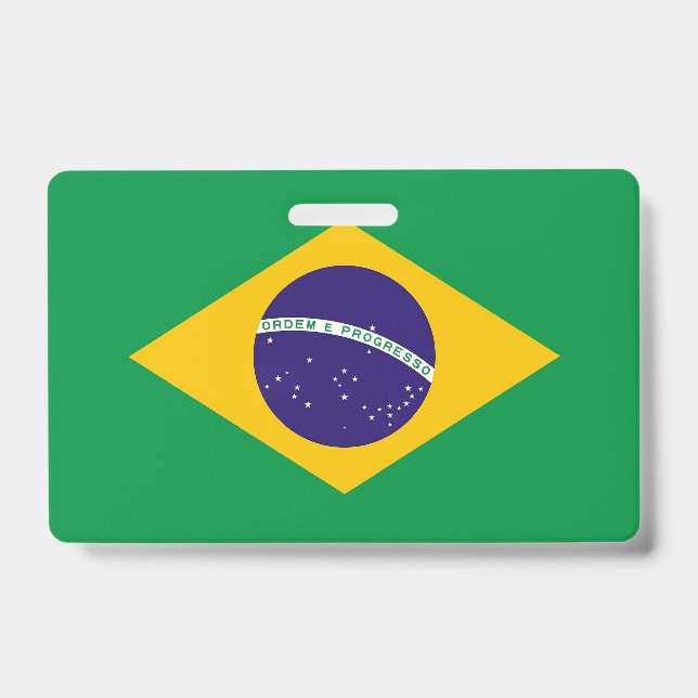 Tarjeta De Identificación Insígnia con bandera de Brasil (Parte frontal)