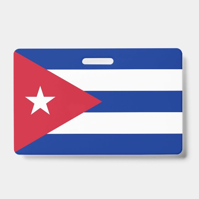 Tarjeta De Identificación Insígnia con bandera de Cuba (Parte frontal)