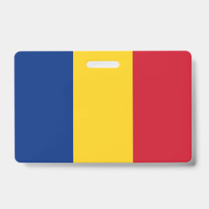 Tarjeta De Identificación Insígnia con bandera de Rumania