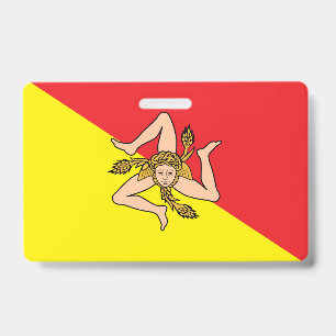Tarjeta De Identificación Insígnia con bandera de Sicilia, Italia