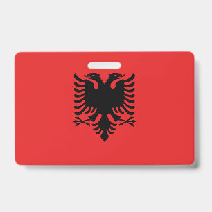 Tarjeta De Identificación Insígnia con la bandera de Albania