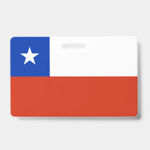 Tarjeta De Identificación Insígnia con la bandera de Chile