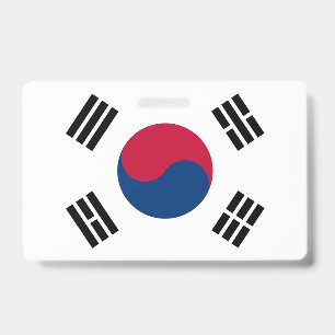 Tarjeta De Identificación Insígnia con la bandera de Corea del Sur