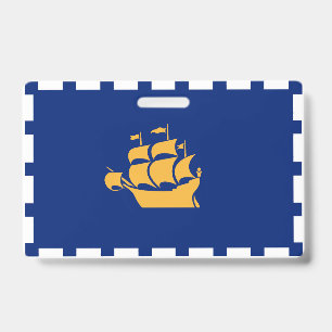 Tarjeta De Identificación Insígnia con la bandera de la Ciudad de Quebec