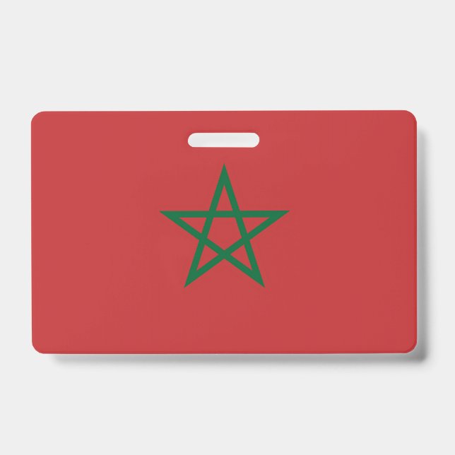 Tarjeta De Identificación Insígnia con la bandera de Marruecos (Parte frontal)