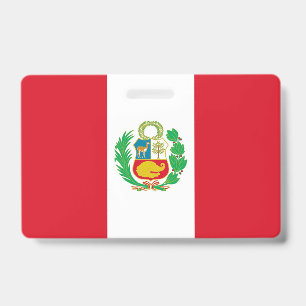 Tarjeta De Identificación Insígnia con la bandera de Perú