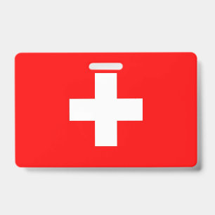 Tarjeta De Identificación Insígnia con la bandera de Suiza