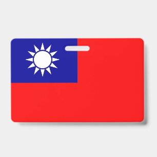 Tarjeta De Identificación Insígnia con la bandera de Taiwán