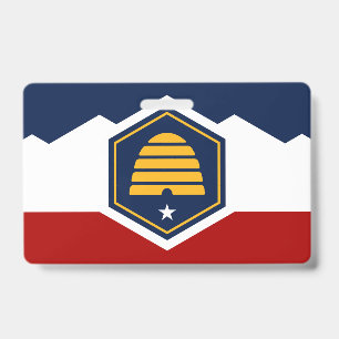 Tarjeta De Identificación Insígnia con la bandera de Utah, EE. UU.