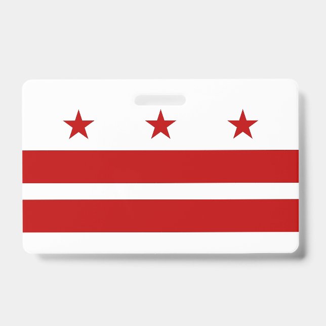 Tarjeta De Identificación Insígnia con la bandera de Washington DC, EE. UU. (Parte frontal)