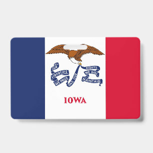 Tarjeta De Identificación Insígnia con la bandera del estado de Iowa, EE. UU