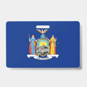 Tarjeta De Identificación Insígnia con la bandera del estado de Nueva York,