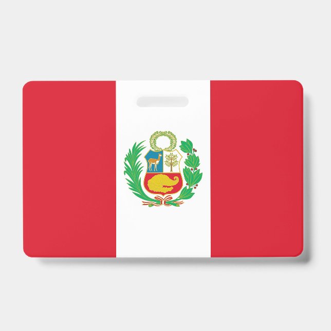 Tarjeta De Identificación Insígnia con la bandera del Perú (Parte frontal)