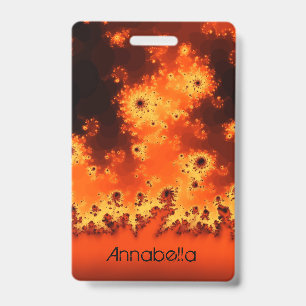 Tarjeta De Identificación Insignia conocida del fractal de la llamarada