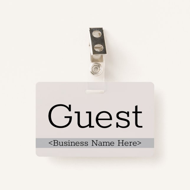 Tarjeta De Identificación Insignia contemporánea de "invitado" (Anverso con clip)