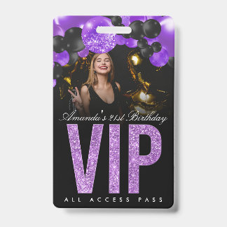 Tarjeta De Identificación Insígnia de acceso total VIP personalizable de neg