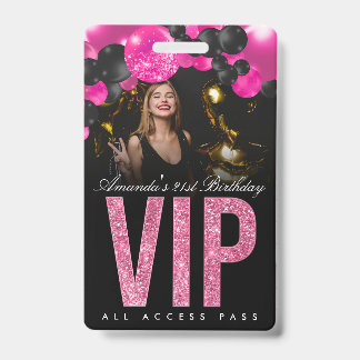 Tarjeta De Identificación Insígnia de acceso total VIP personalizable negro