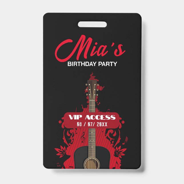 Tarjeta De Identificación Insígnia de acceso VIP al cumpleaños (Parte frontal)