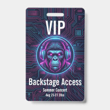 Insígnia de acceso VIP personalizada al backstage 