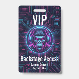 Tarjeta De Identificación Insígnia de acceso VIP personalizada al backstage