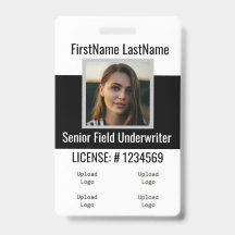 Insígnia de Agente de Seguros Delante y Detrás Igu