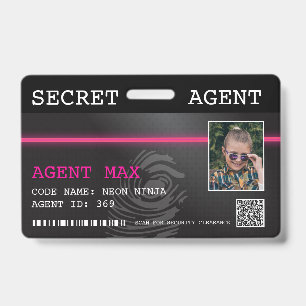 Tarjeta De Identificación Insígnia de Agente Secreto Espía Interactivo - Neg